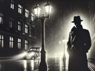 ilustração no estilo de cinema noir