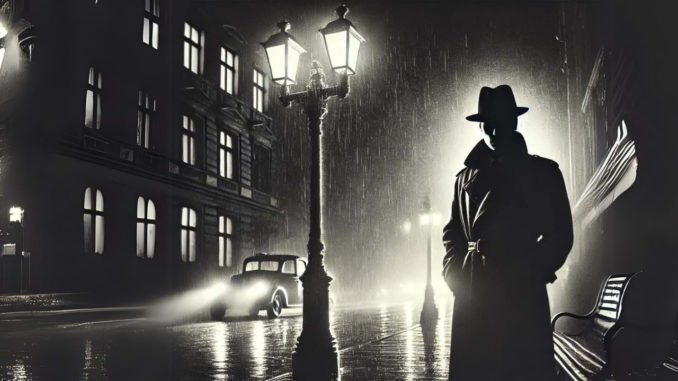 ilustração no estilo de cinema noir