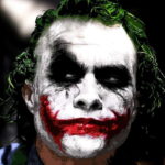 imagem de heath ledger como o vilão coringa