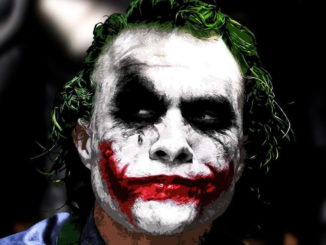 imagem de heath ledger como o vilão coringa